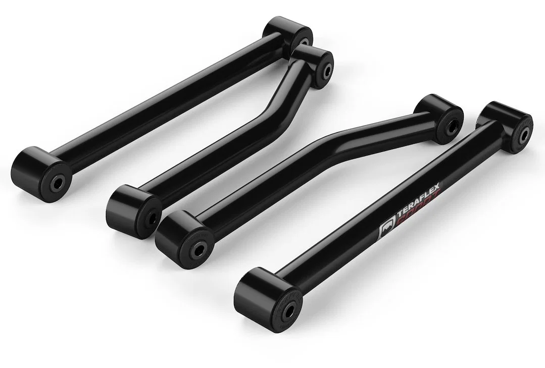1254000 – TERAFLEX Control Arm, Tubular Non Adjustable Black Steel With Rubber Bushings Set Of 4